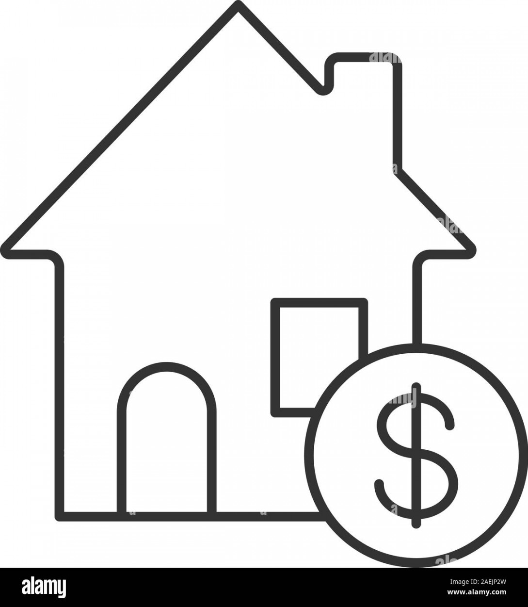 Real estate market linear icon. Thin line illustration