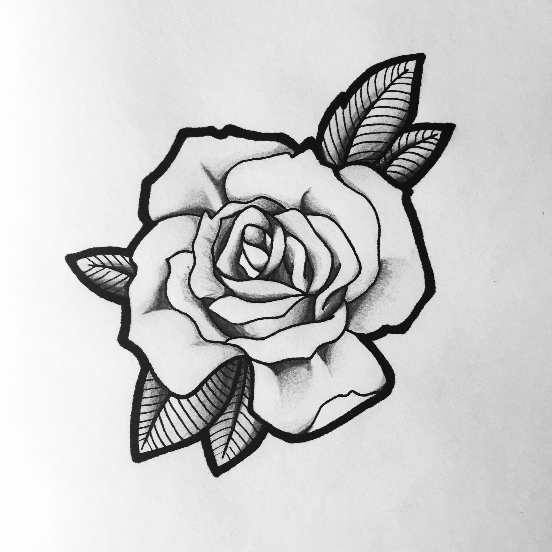 Rose tattoo design black and grey  Black and grey rose tattoo