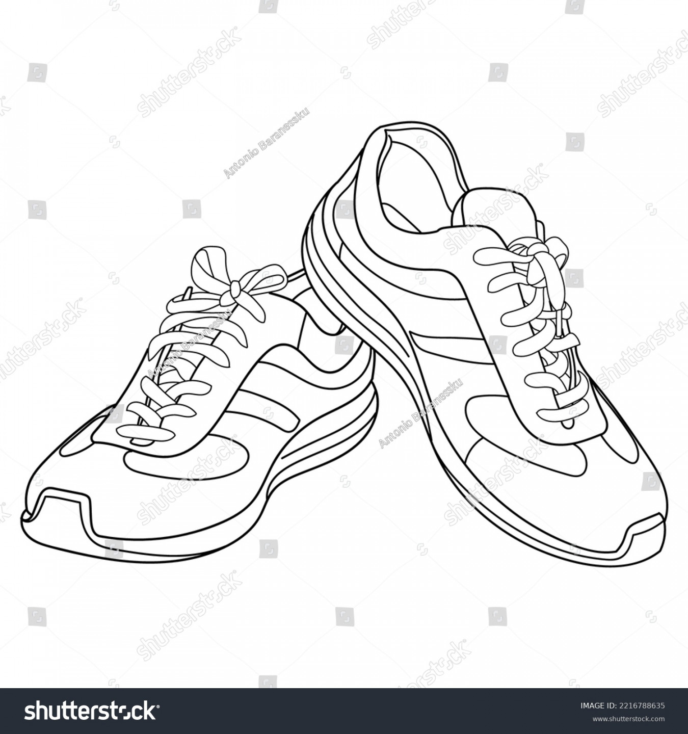 , Running Shoe Sketch Images, Stock Photos, D objects