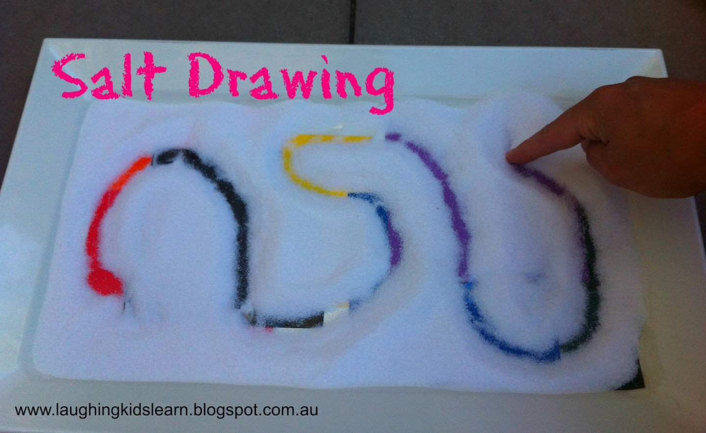 Salt Drawing or Writing - Laughing Kids Learn