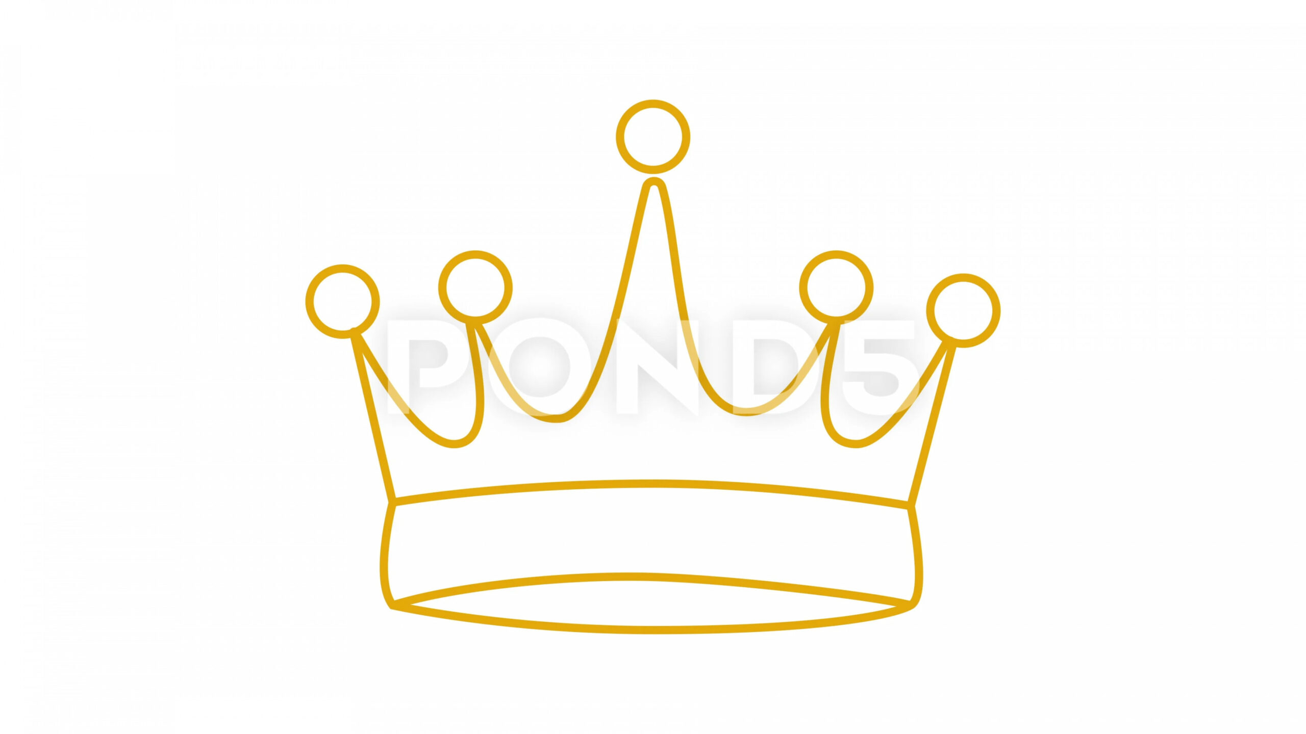 Self drawing animation of king crown outline. Line art