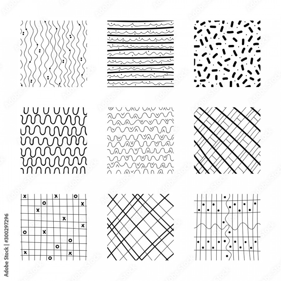 Set of abstract squares. Hand drawn backgrounds