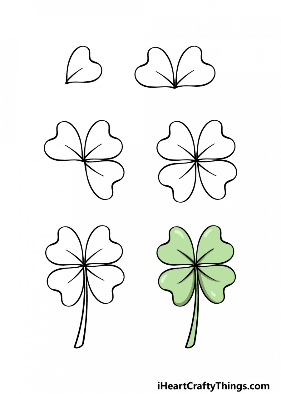 Shamrock Drawing - How To Draw A Shamrock Step By Step