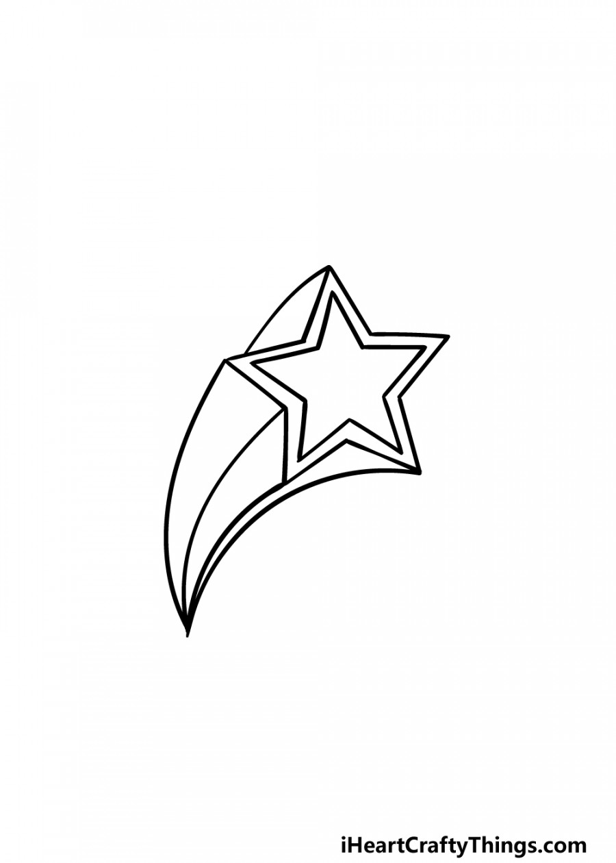 Shooting Star Drawing - How To Draw A Shooting Star Step By Step