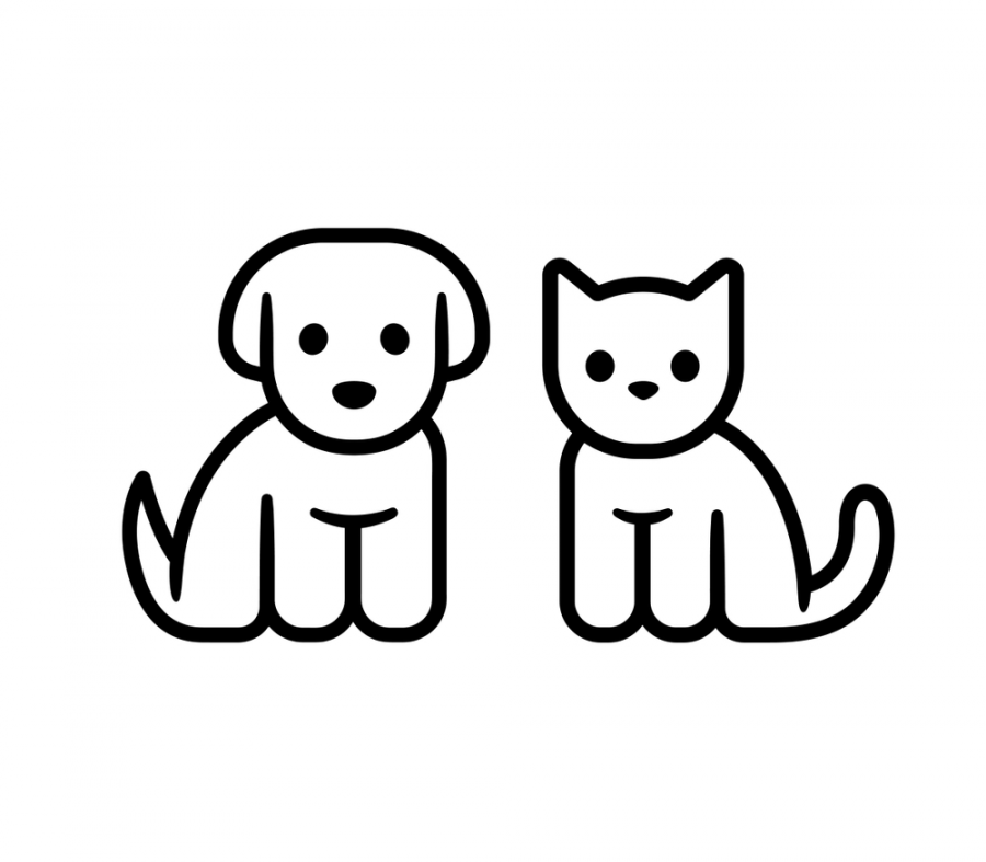 Simple Line Icon Design Puppy Kitten  Cat and dog drawing, Puppy