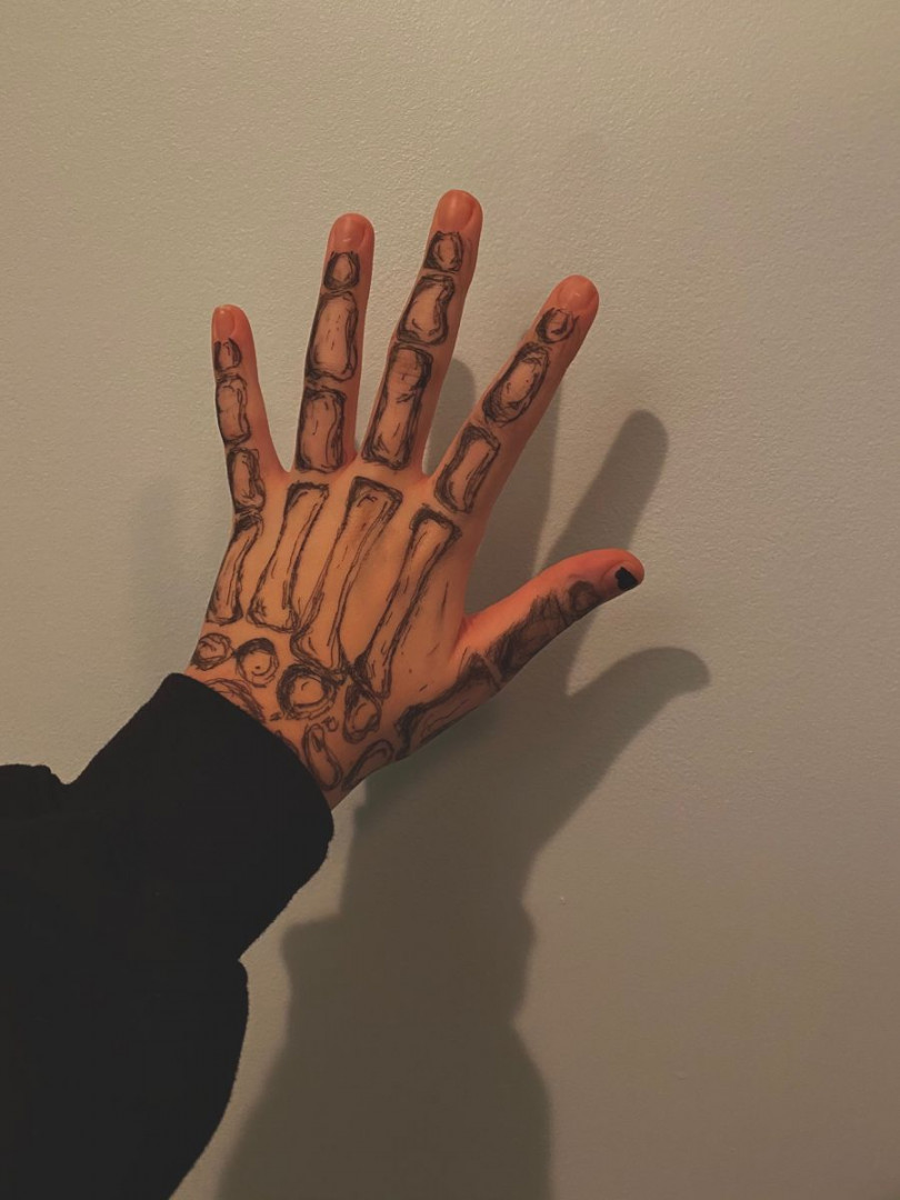 skeleton hand ink drawing  Cute hand tattoos, Skeleton hands