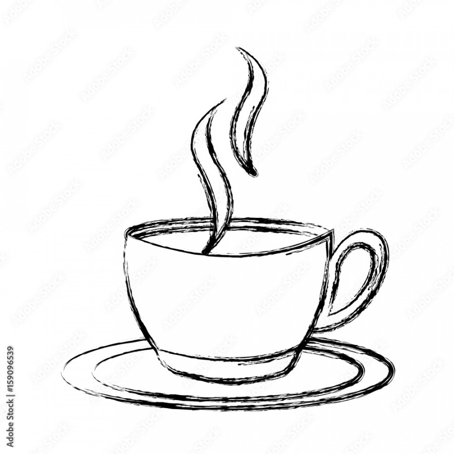 sketch draw coffee cup cartoon vector graphic design Stock