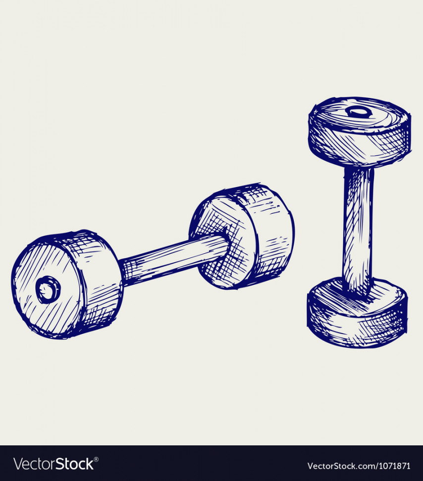 Sketch dumbbell weight Royalty Free Vector Image