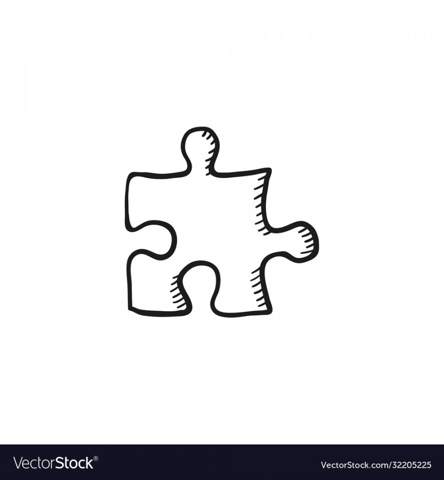 Sketch jigsaw puzzle piece Royalty Free Vector Image