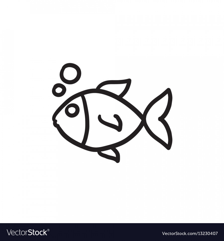 Small fish sketch icon Royalty Free Vector Image