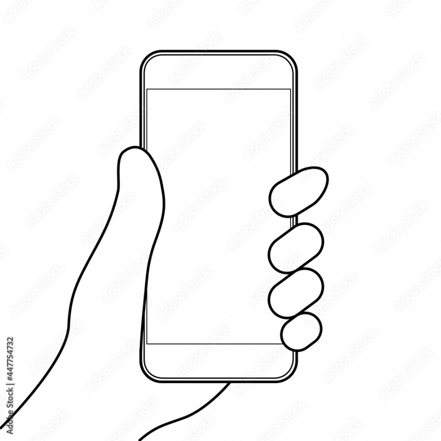 Smartphone in hand. Holding mobile phone