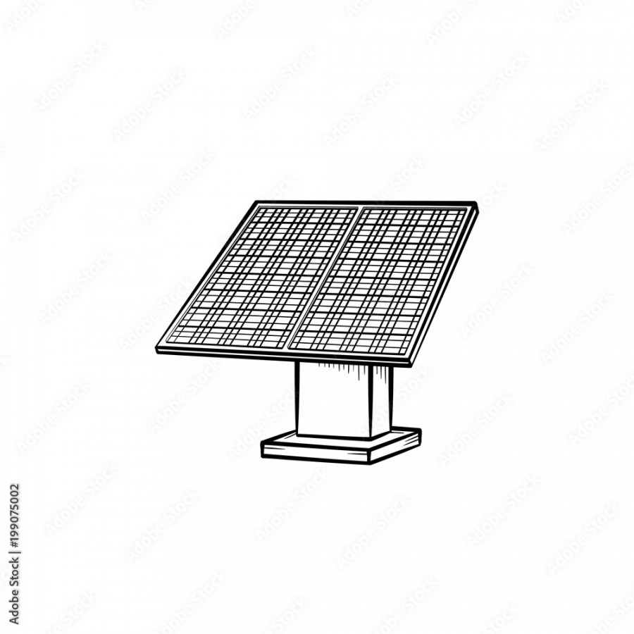 Solar panel hand drawn outline doodle icon