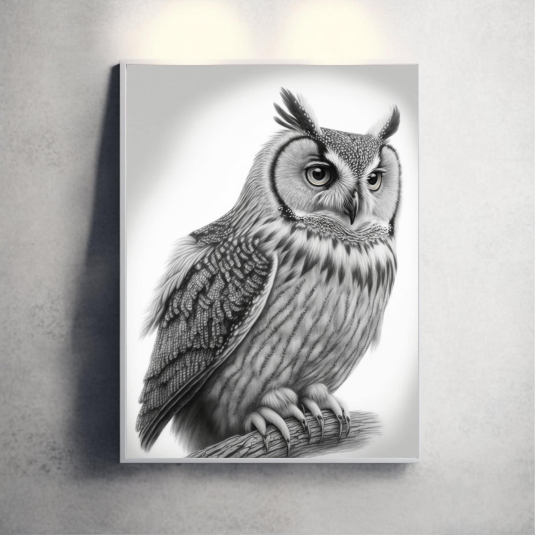 Southern White Faced Owl Pencil Drawing