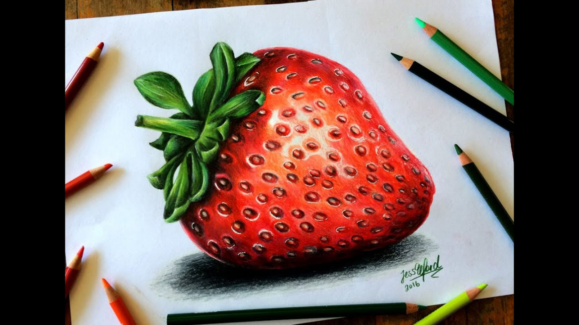 SPEED DRAWING: Realistic Strawberry