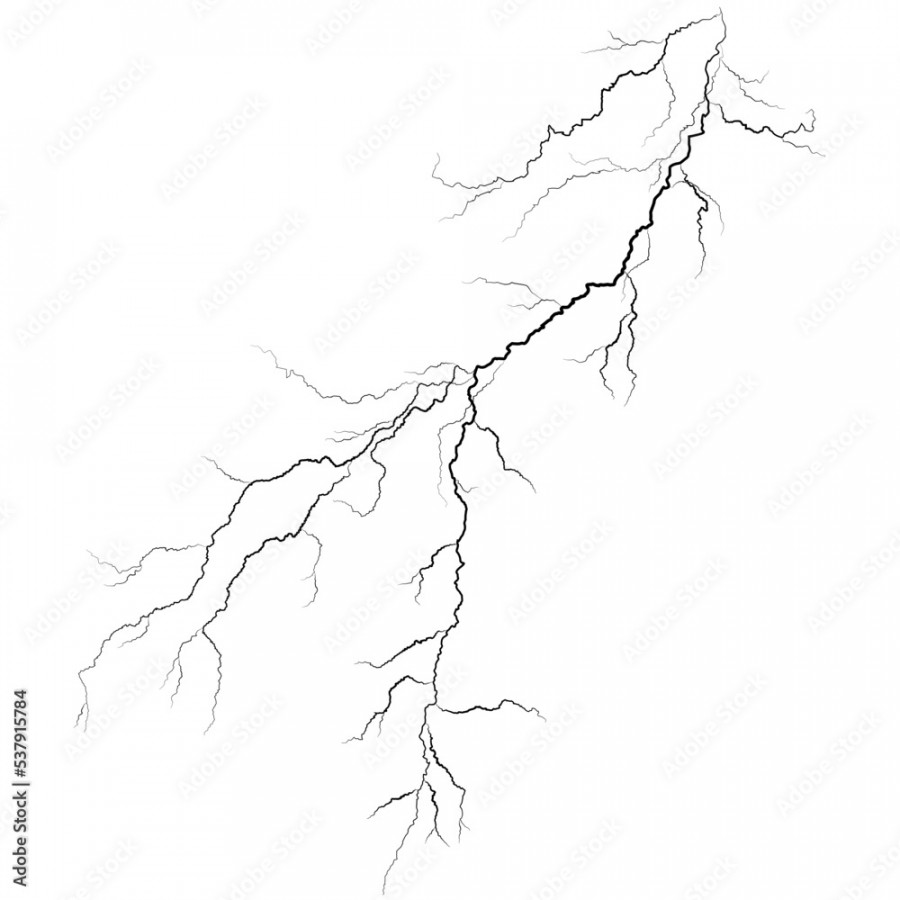 Strokes of cloud to ground lightning strike, Lightning between