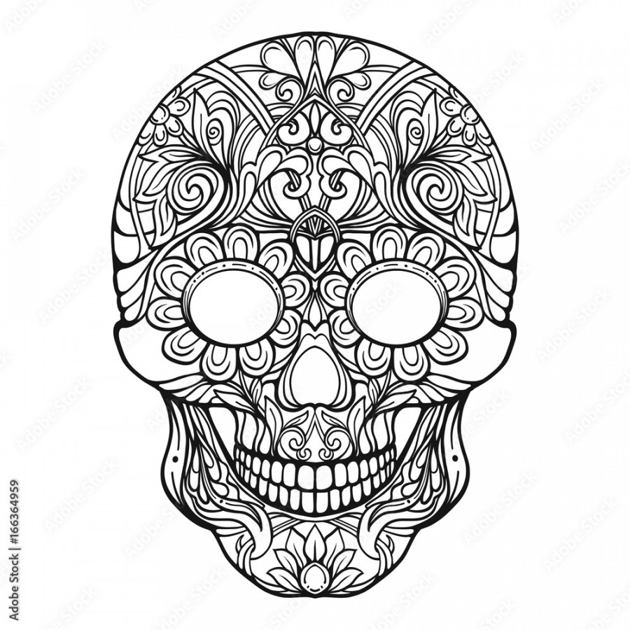 Sugar skull. The traditional symbol of the Day of the Dead