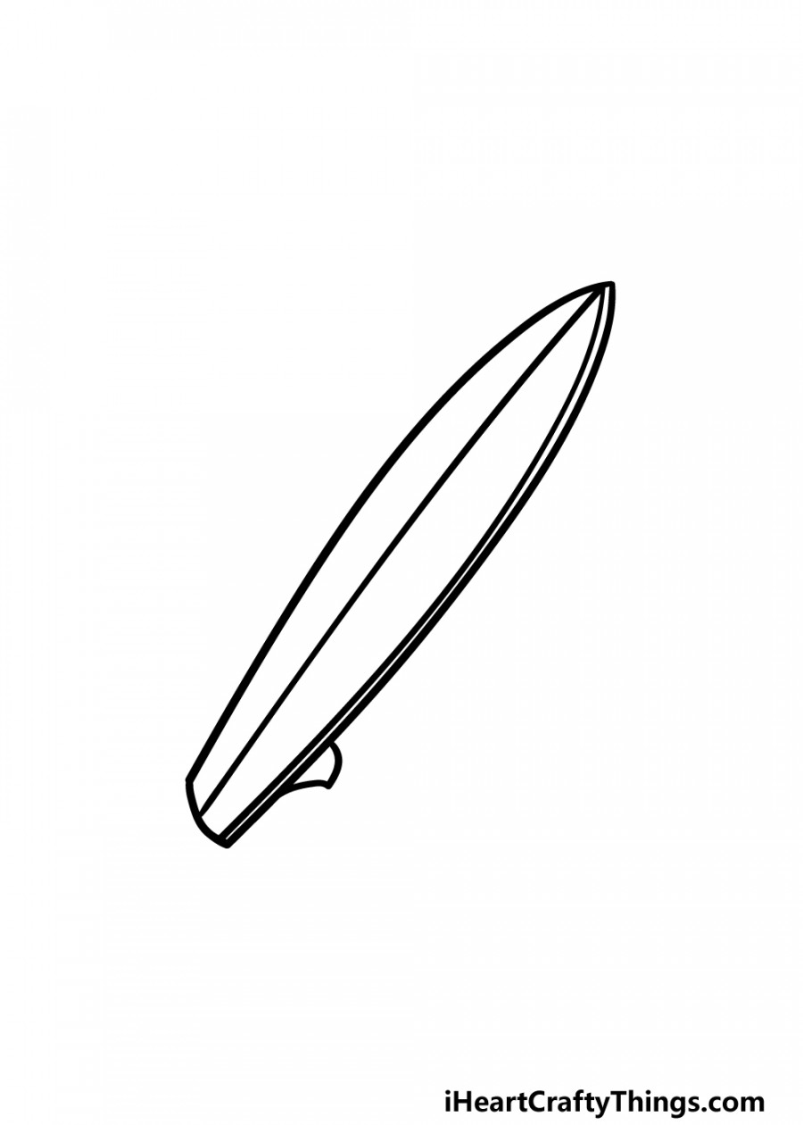 Surfboard Drawing - How To Draw A Surfboard Step By Step