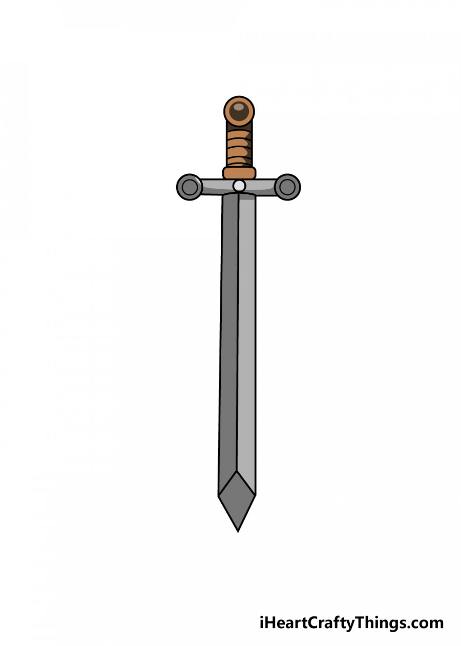 Sword Drawing - How To Draw A Sword Step By Step