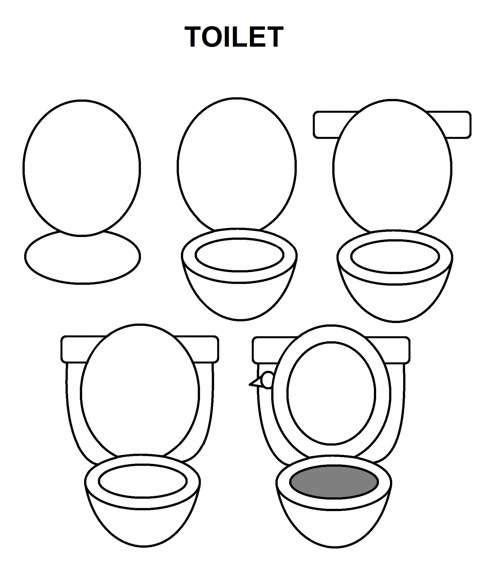 Toilet  Toilet drawing, Easy drawings, Drawing tutorial easy