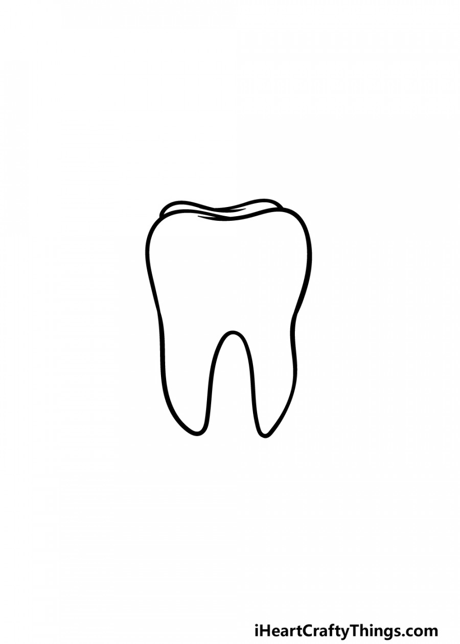 Tooth Drawing - How To Draw A Tooth Step By Step