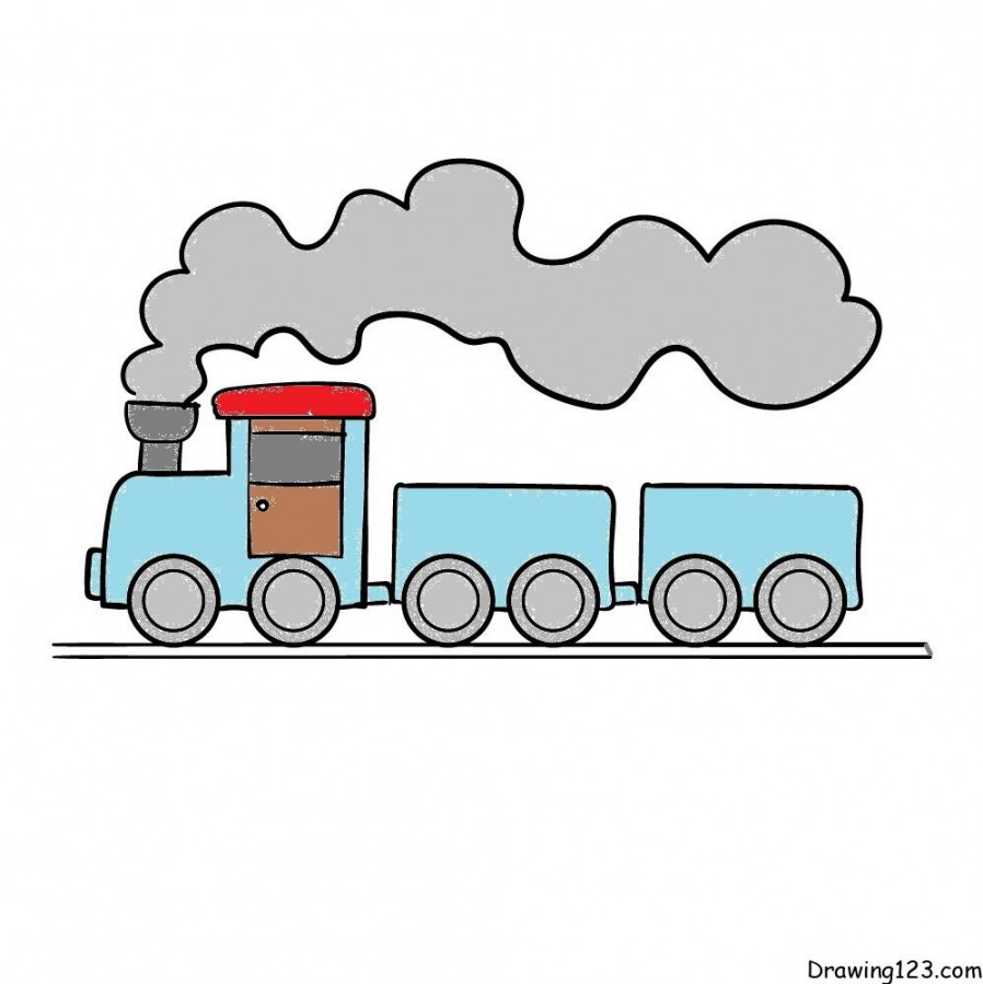 Train Drawing Tutorial - How to draw Train step by step