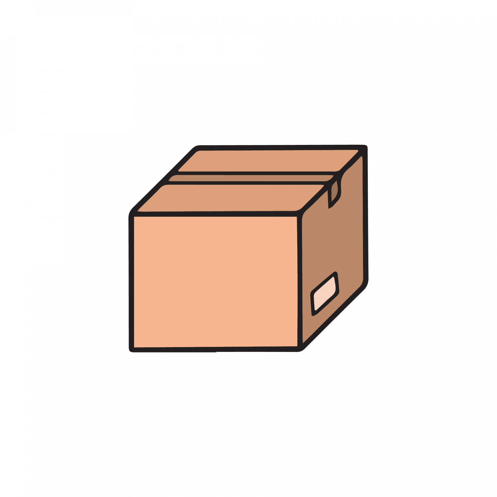 Vector cardboard box hand drawing illustration  Vector Art