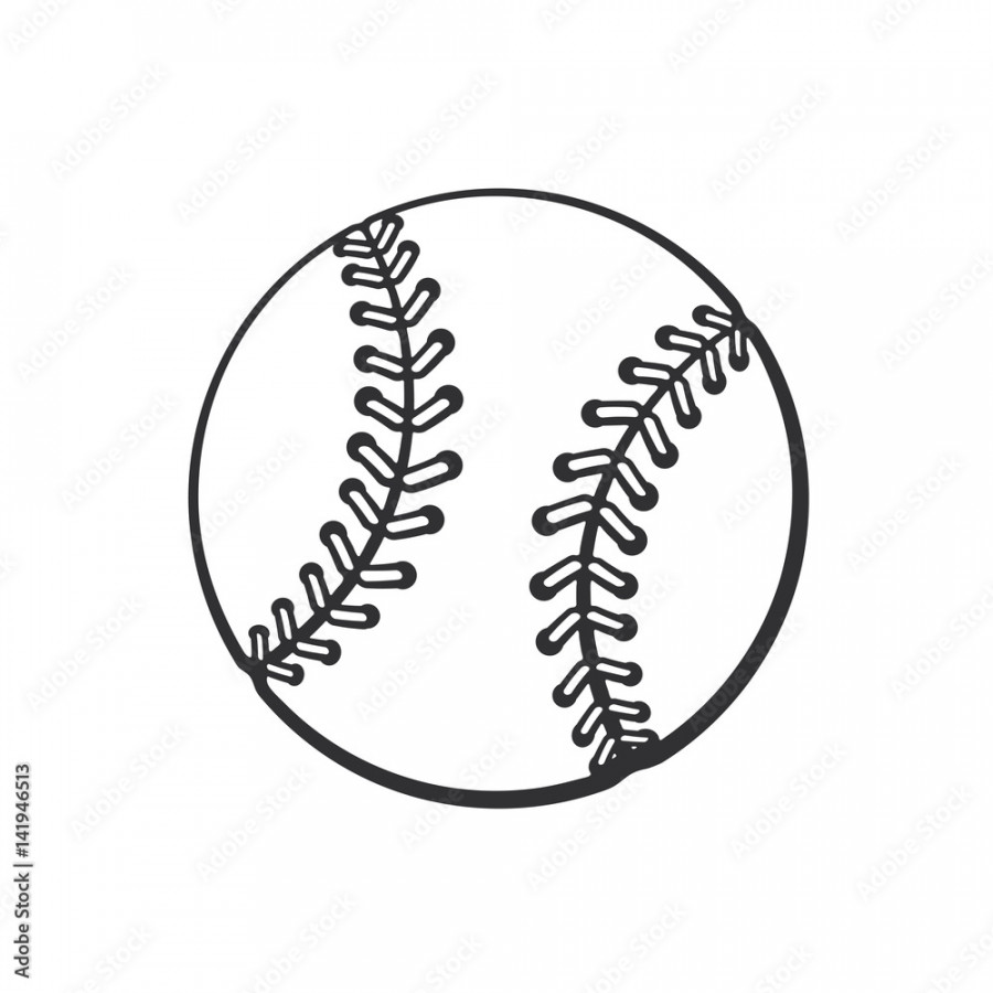 Vector illustration. Hand drawn doodle of baseball ball