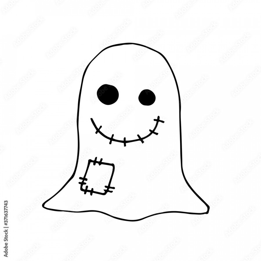 vector illustration in doodle style. small ghost