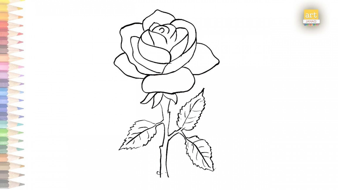 Very easy Rose outline sketch  How to draw A Rose step by step