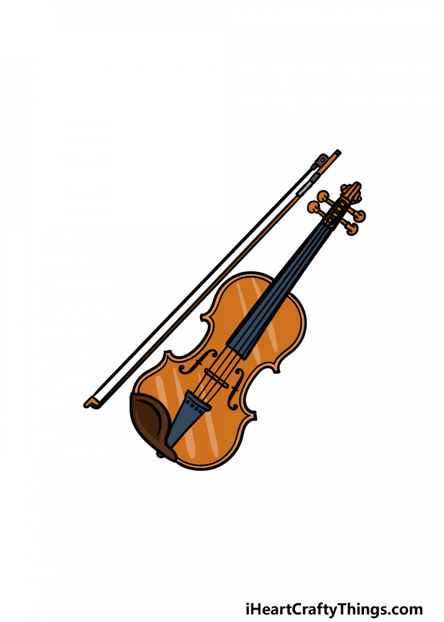 Violin Drawing - How To Draw A Violin Step By Step