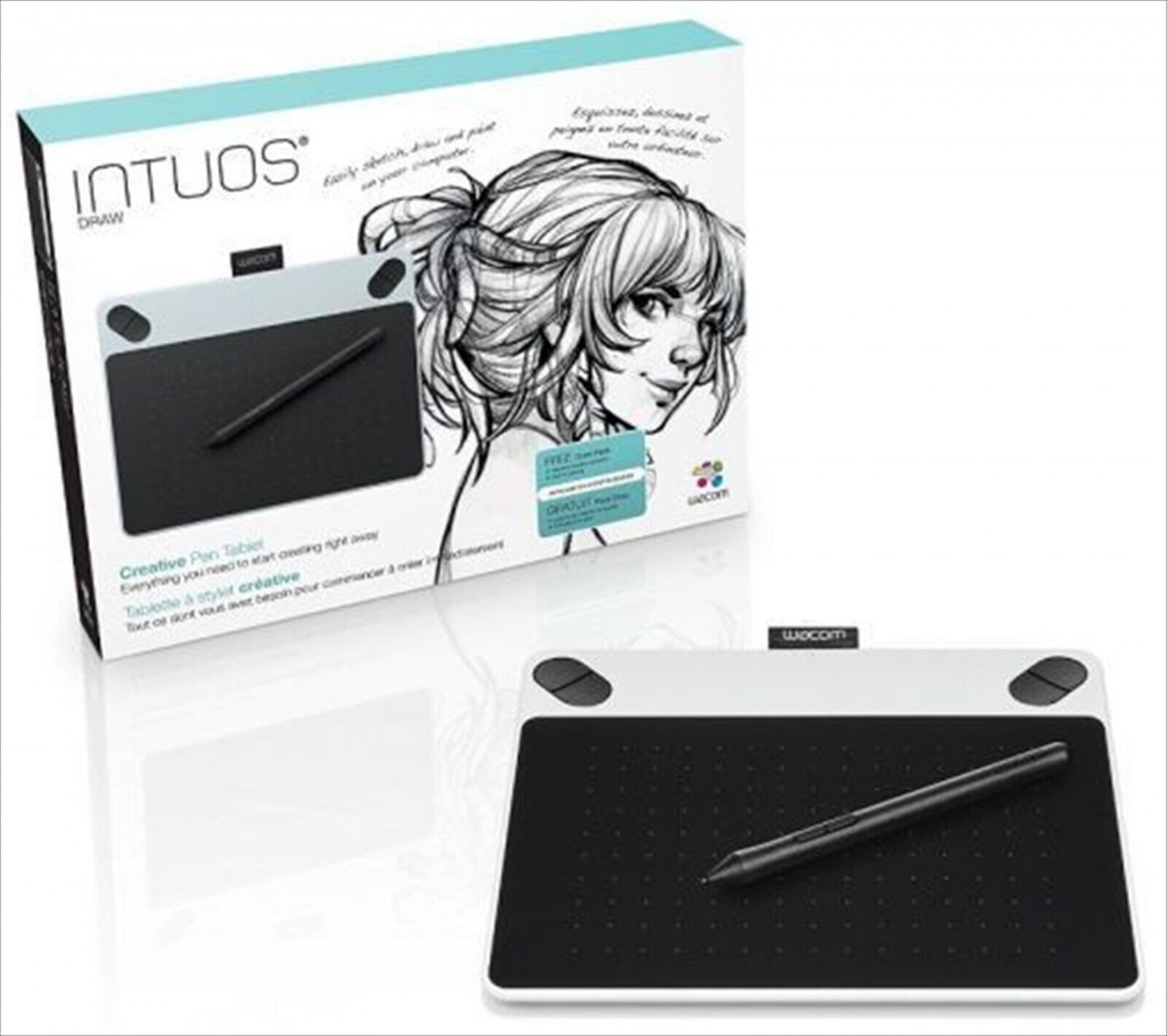 WACOM Stift Tablette Intuos Zeichnung Einführung in die Zeichnung S weiß  CTL-