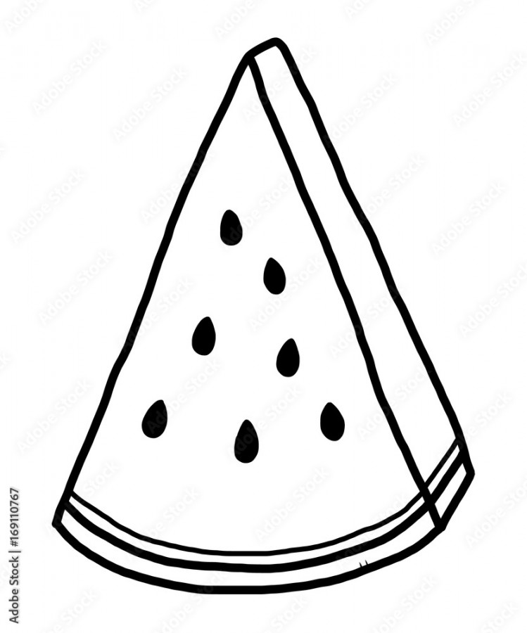 watermelon / cartoon vector and illustration, black and white