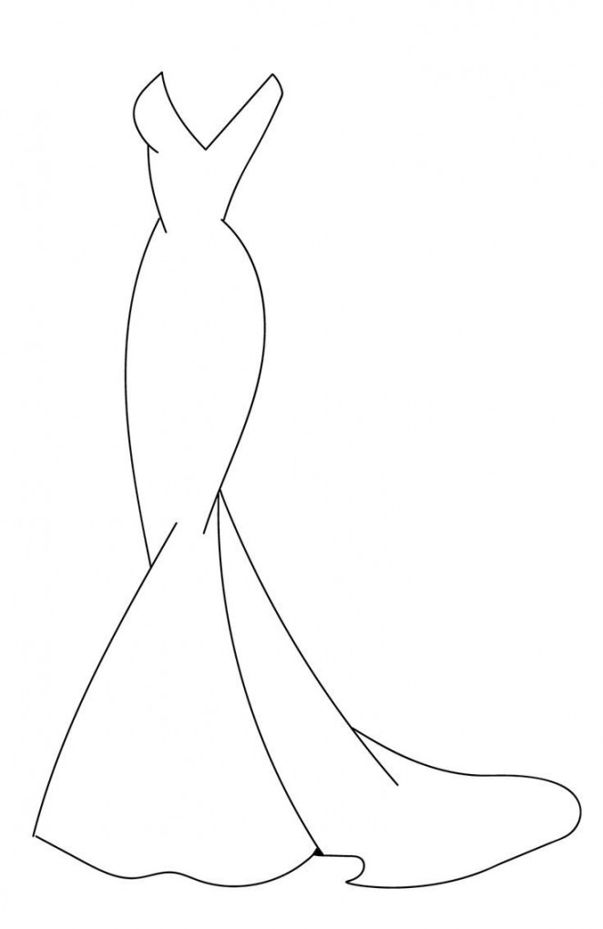 Wedding Dress Outline in   Dress outline, Wedding dress