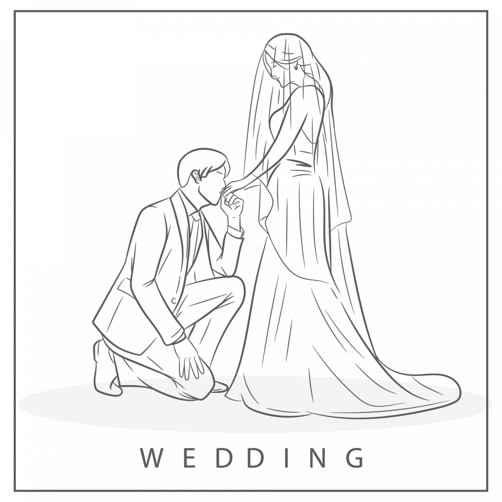 Wedding sketch illustration  Vector Art at Vecteezy