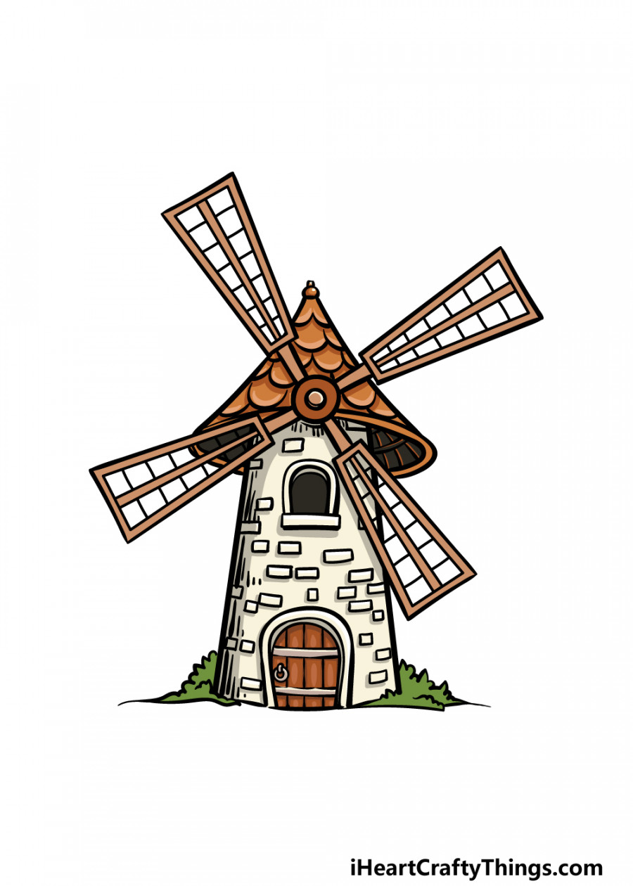 Windmill Drawing - How To Draw A Windmill Step By Step