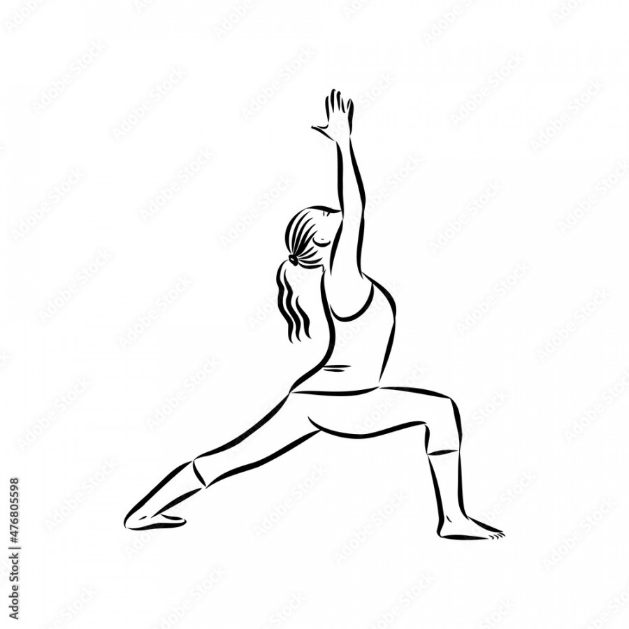 yoga pose. Line drawing