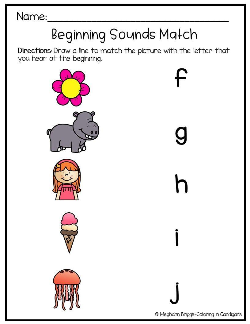 19+ Beginning Sound Match Printable