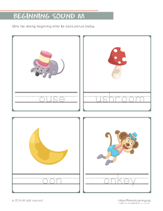 20+ Beginning Sound M Worksheet