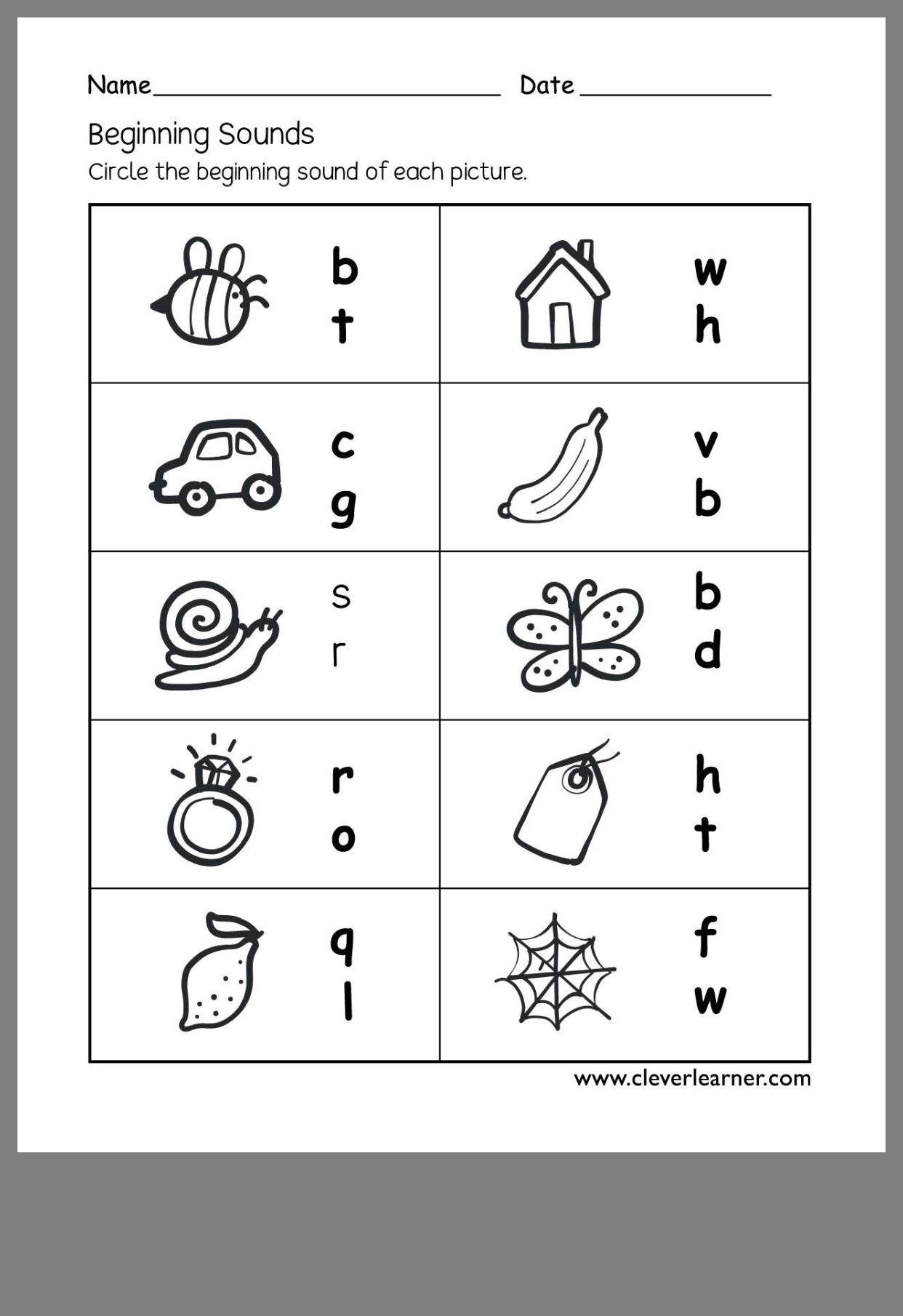 25+ Beginning Sound Match Printable