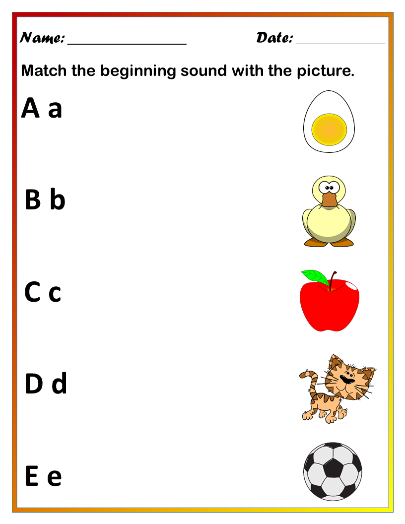 26+ Beginning Sound Match Printable