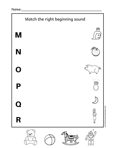 29+ Beginning Sound Match Printable