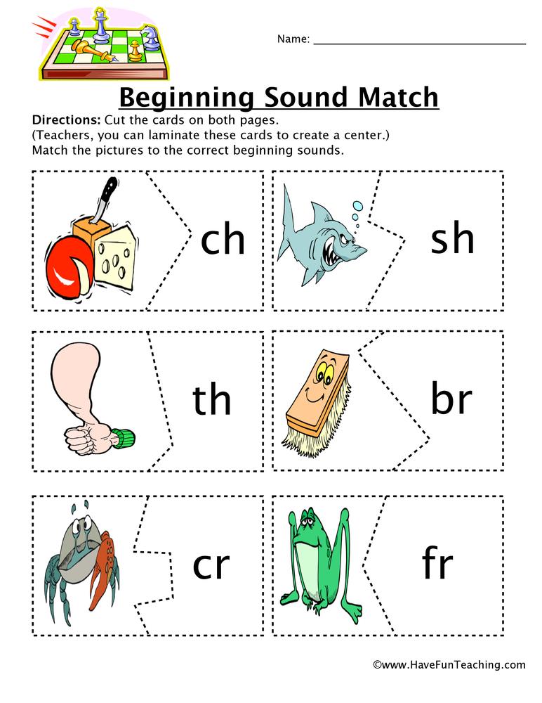 36+ Beginning Sound Match Printable