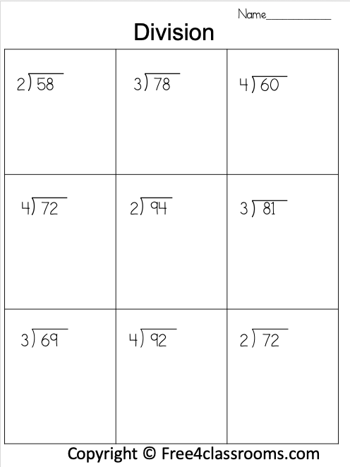 4-Digit Division Without Remainders Worksheets 20