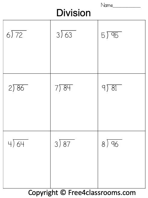 4-Digit Division Without Remainders Worksheets 34