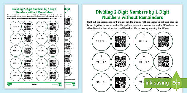 4-Digit Division Without Remainders Worksheets 40