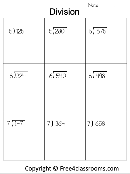 4-Digit Division Without Remainders Worksheets 44