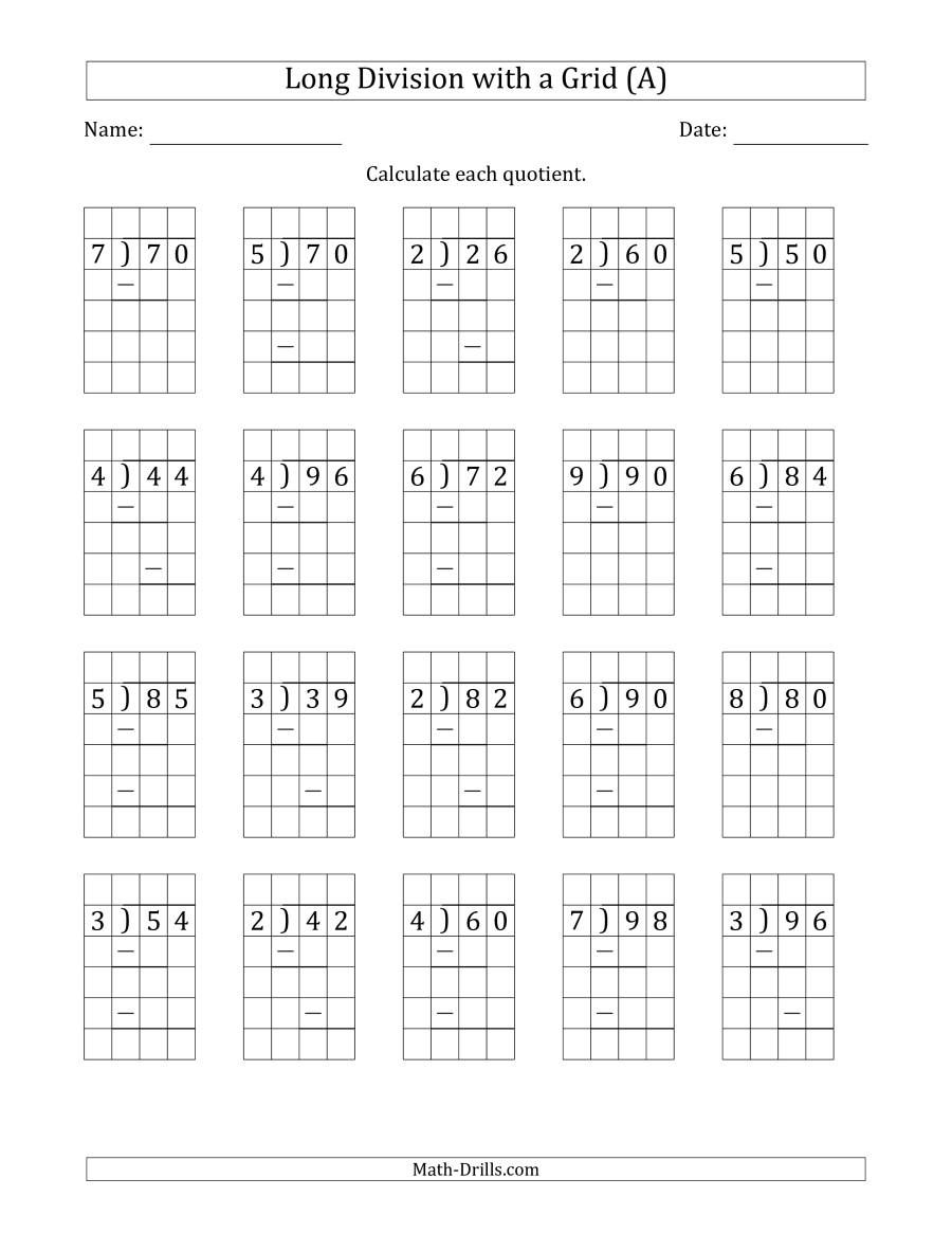 4-Digit Division Without Remainders Worksheets 51