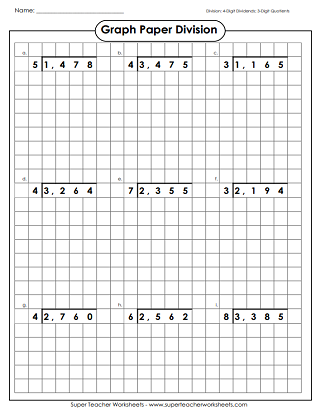 4-Digit Division Without Remainders Worksheets 52