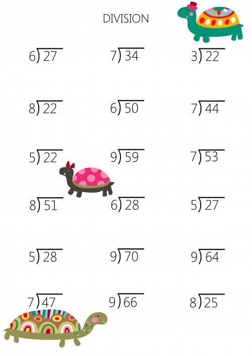 4-Digit Division Without Remainders Worksheets 54