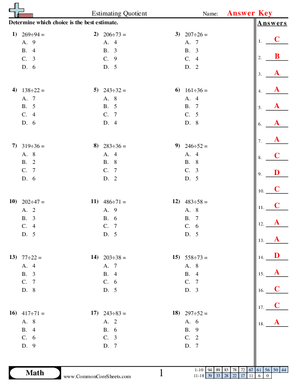 4-Digit Division Without Remainders Worksheets 57